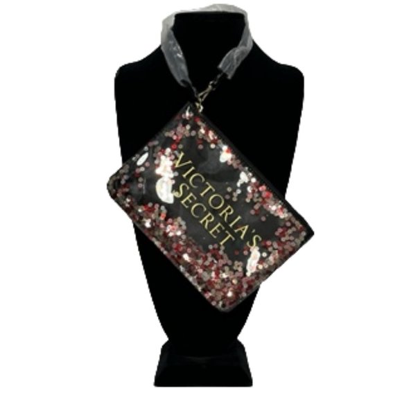 VICTORIA'S SECRET Zippered Confetti Make-up Bag/Wristlet NWOT - Picture 5 of 13